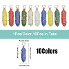 CHGCRAFT 10Pcs 10 Colors Synthetic Luminous Stone Double Terminal Pointed Dyed Pendants G-CA0001-71-2