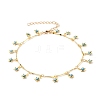 Brass Bar Link Chain Anklets AJEW-AN00319-02-1
