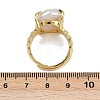 Square Natural Pearl Finger Rings RJEW-K286-09G-5