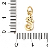 Brass Micro Pave Clear Cubic Zirconia Charms KK-Q040-04B-G-3