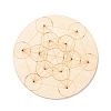 Basswood Carved Round Cup Mats DJEW-M006-03-1