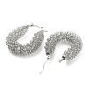 Non-Tarnish 304 Stainless Steel Teardrop Hoop Earrings EJEW-B023-01P-2