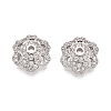 Brass Micro Pave Clear Cubic Zirconia Bead Caps KK-Q071-16P-02-1