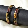 Natural Tiger Eye Bead Stretch Bracelets for Women Men BJEW-C097-02A-3