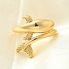 Dolphin Brass Cuff Rings for Women RJEW-Z085-01G-02-1