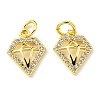 Rack Plating Brass Micro Pave Cubic Zirconia Charms KK-D036-13G-2