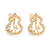 Brass Micro Pave Cubic Zirconia Pendants KK-N263-51G-1