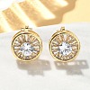 Brass Micro Pave Clear Cubic Zirconia Clip-on Earrings EJEW-A132-02A-G-1