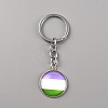 Glass Keychain KEYC-WH0024-18P-01-1