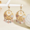 Flat Round Brass Chandelier Earrings OO4723-3-1