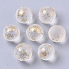 Transparent Spray Painted Frosted Glass Beads GLAA-N035-05A-02-1