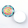 Yoga Theme Glass Cabochons X-GGLA-L011-25mm-33-2