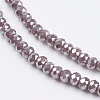 Electroplate Glass Beads Strands GLAA-F078-FR05-3