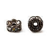 Flower Brass Crystal Rhinestone Bead Spacers RB-D302-B-3