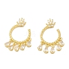 Brass Micro Pave Cubic Zirconia Charms KK-P228-40G-2