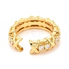 Brass Micro Pave Cubic Zirconia Cuff Ring RJEW-F118-07-3