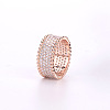 Brass Micro Pave Cubic Zirconia Finger Rings FS-WG2EB50-06-1