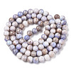 Opaque Crackle Glass Round Beads Strands GLAA-T031-10mm-01B-A-2