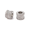 Brass Micro Pave Clear Cubic Zirconia European Beads KK-B100-042P-2