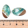 Transparent Resin and Walnut Wood Pendants RESI-T057-03I-4