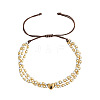 Two Tone Brass Beads Adjustable Bracelets UF8156-3-1