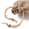 Polyester Imitation Burlap Packing Pouches Drawstring Bags X-ABAG-R005-9x7-01-3