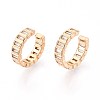 Brass Micro Pave Clear Cubic Zirconia Cuff Earrings EJEW-T047-58G-1