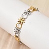 Two Tone 304 Stainless Steel Link Chain Bracelets for Women BJEW-K264-09GP-1