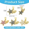 3Pcs 3 Colors Brass Micro Pave Cubic Zirconia Charms KK-YW0004-48-3