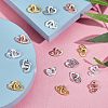 SUPERFINDINGS 16 Sets 4 Colors Brass Two Loops Heart Interlocking Clasps for DIY Jewelry KK-FH0004-13-4