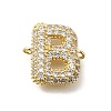 Brass Micro Pave Cubic Zirconia Letter Links X-KK-I717-04B-1