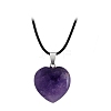 Natural Amethyst Charms HEAR-PW0001-057-37-1
