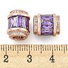 Rack Plating Brass Micro Pave Cubic Zirconia European Beads KK-F089-31RG-04-3