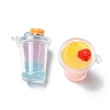 Transparent Resin Imitation Drink Pendants RESI-E041-01-3
