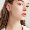 Shell Pearl C-shape Stud Earrings with Clear Cubic Zirconia JE948A-7