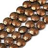 Electroplated Natural Lava Rock Beads Strands G-K388-01B-3