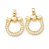 Brass Micro Pave Clear Cubic Zirconia Pendants KK-A304-28A-G-1
