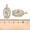 Brass Micro Pave Cubic Zirconia with ABS Imitation Pearl Pendants KK-T070-22G-3