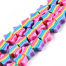 Handmade Polymer Clay Beads Strands X-CLAY-N010-083