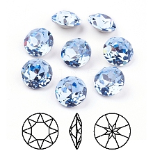 Pointed Back & Back Plated K9 Glass Rhinestone Cabochons RGLA-J012-10mm-211