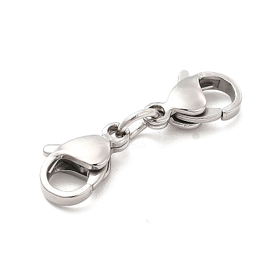 Non-Tarnish 304 Stainless Steel Double Lobster Claw Clasps STAS-E178-01B-P-1