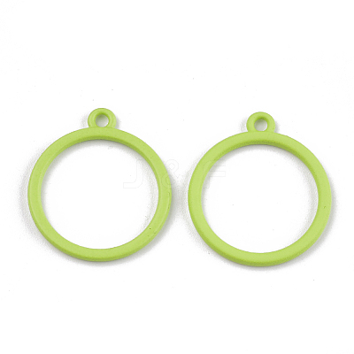 Spray Painted Alloy Open Back Bezel Pendants PALLOY-S131-02C-1