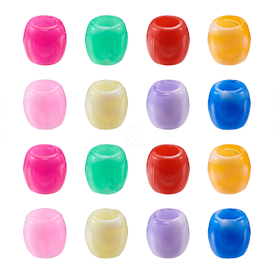 80Pcs 8 Colors Acrylic European Beads MACR-MP0001-01-1