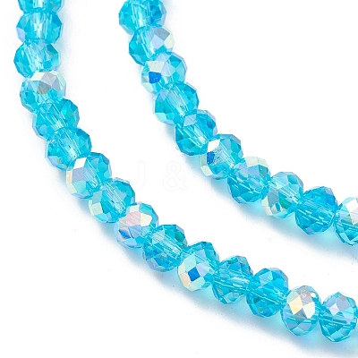 Electroplate Transparent Glass Beads Strands EGLA-K015-07A-1