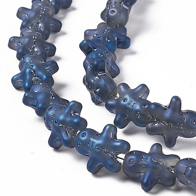 Full Rainbow Plated Forsted Electroplate Glass Beads GLAA-P005-FR01-1