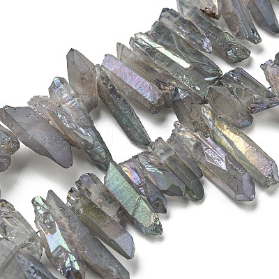 Electroplated Natural Quartz Crystal Beads Strands G-A142-03L-1