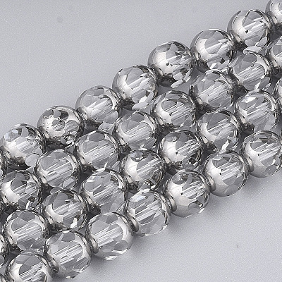 Electroplate Glass Beads Strands X-EGLA-T019-02I-1