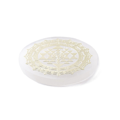 Flat Round Natural Selenite Slice Coasters DJEW-C015-02G-1