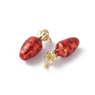 Brass Enamel Charms KK-D336-06G-08-1