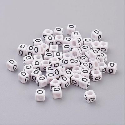 Acrylic Horizontal Hole Letter Beads PL37C9308-O-1
